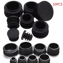 10Pcs 8 Sizes Black Round Plastic Cover Furniture Leg Plug Blanking End Caps Insert Plugs Round Pipe Tube Bung