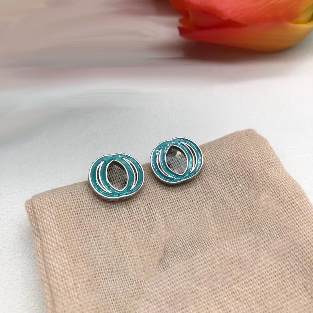 

Exquisite Women Fashion S925 Sterling Silver Earrings Original High Quality Brand Jewelry Exquisite Logo Holiday Couples Gift