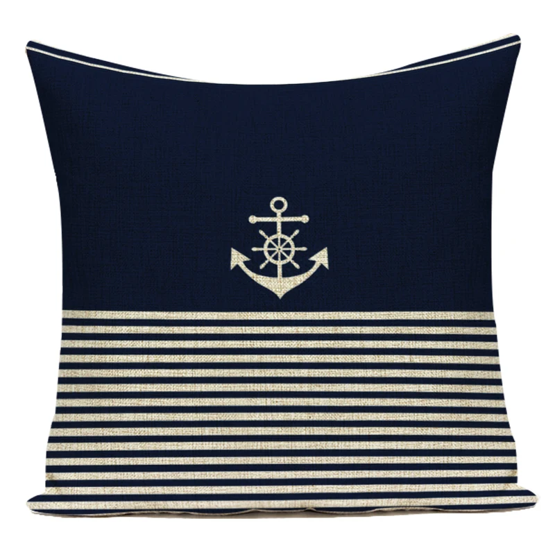 Синяя наволочка для подушки в скандинавском стиле океан средиземноморский