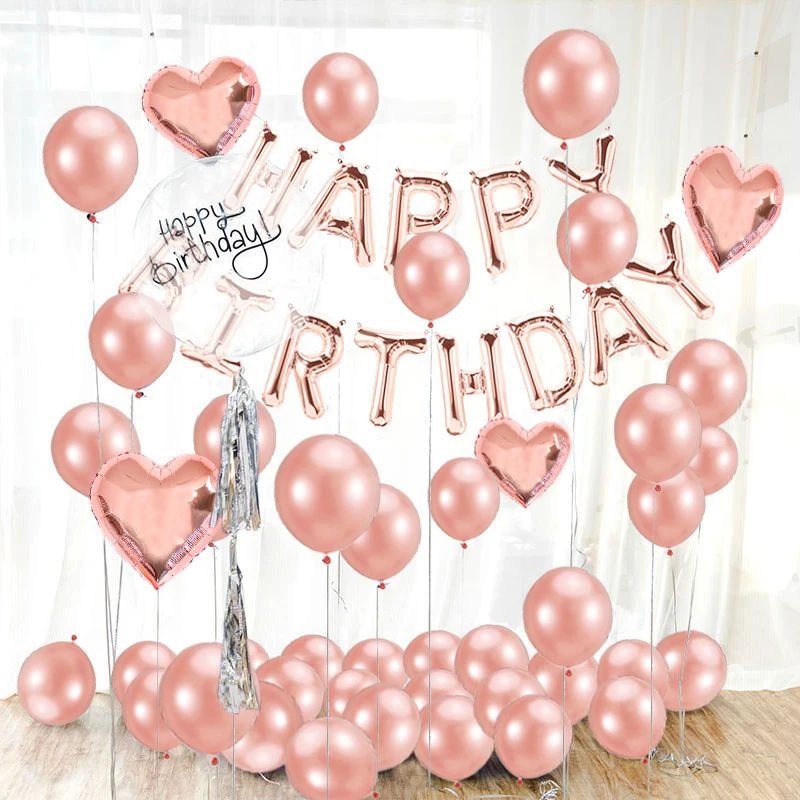 

16inch Happy Birthday Foil Balloons Banner Sweet 16 Party Decorations Baby Kids Adult Boy Girl My First 1st One Year Supplies