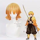 Парик мужскойженский из коротких синтетических волос Demon Slayer Agatsuma Zenitsu, термостойкие для косплея костюма, для вечевечерние