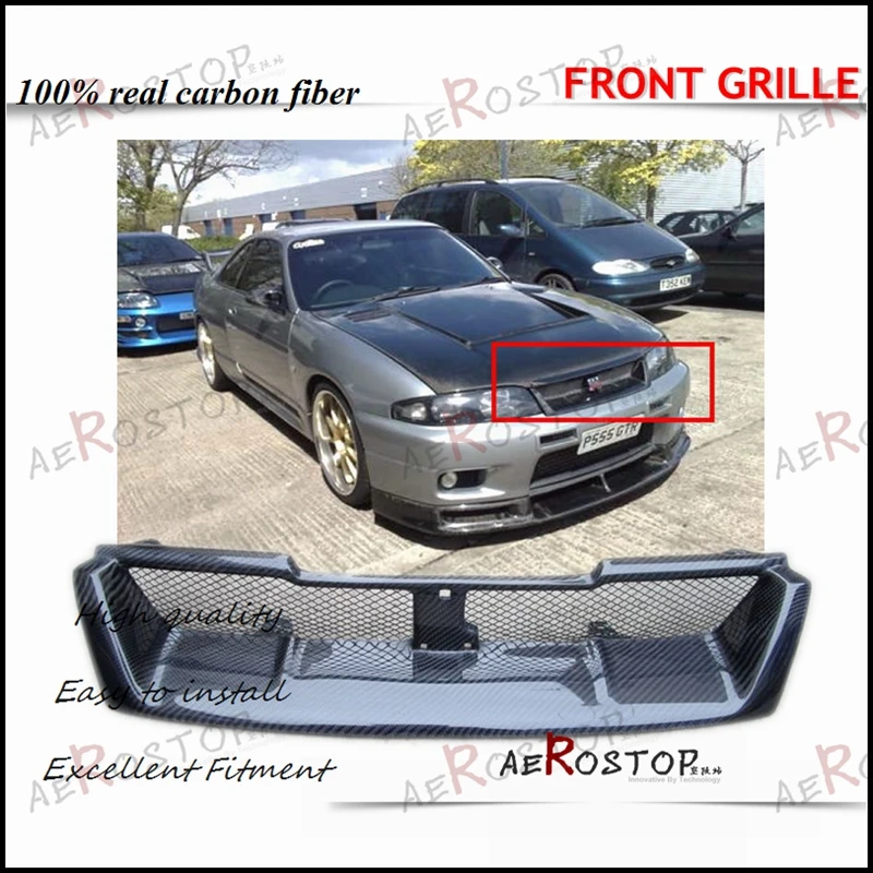 Передняя решетка из углеродного волокна CF или стекловолокна FRP для 93-98 R33 GTR |