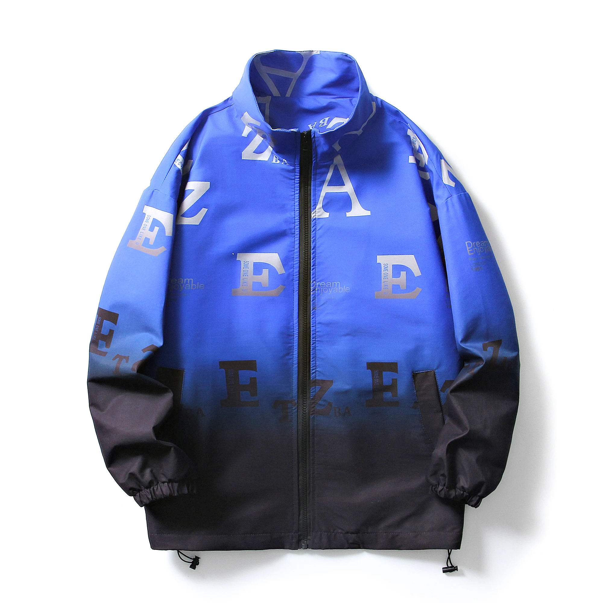 Куртка мужская демисезонная в стиле хип-хоп с градиентом батальных размеров 5XL -