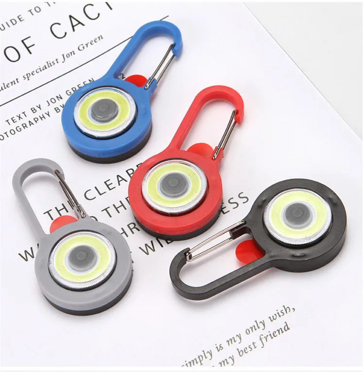 Портативный мини карабин флэш светильник COB светодиодный брелок фонарь лампа для