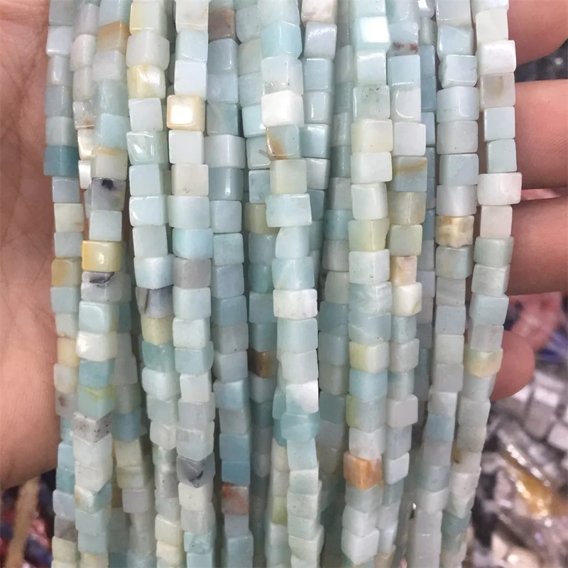 4 мм квадратный Амазонит яшма натуральный драгоценный камень кубический бусины
