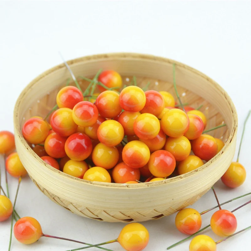 

200pcs Super pearl Plastic Stamens Artificial Flower small Berries Cherry For Wedding Christmas Cake Box Wreaths Decoration