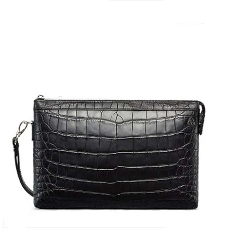 

gete new Thailand import crocodile handbags male large capacity Hand bag crocodile leather bag Men clutch bags
