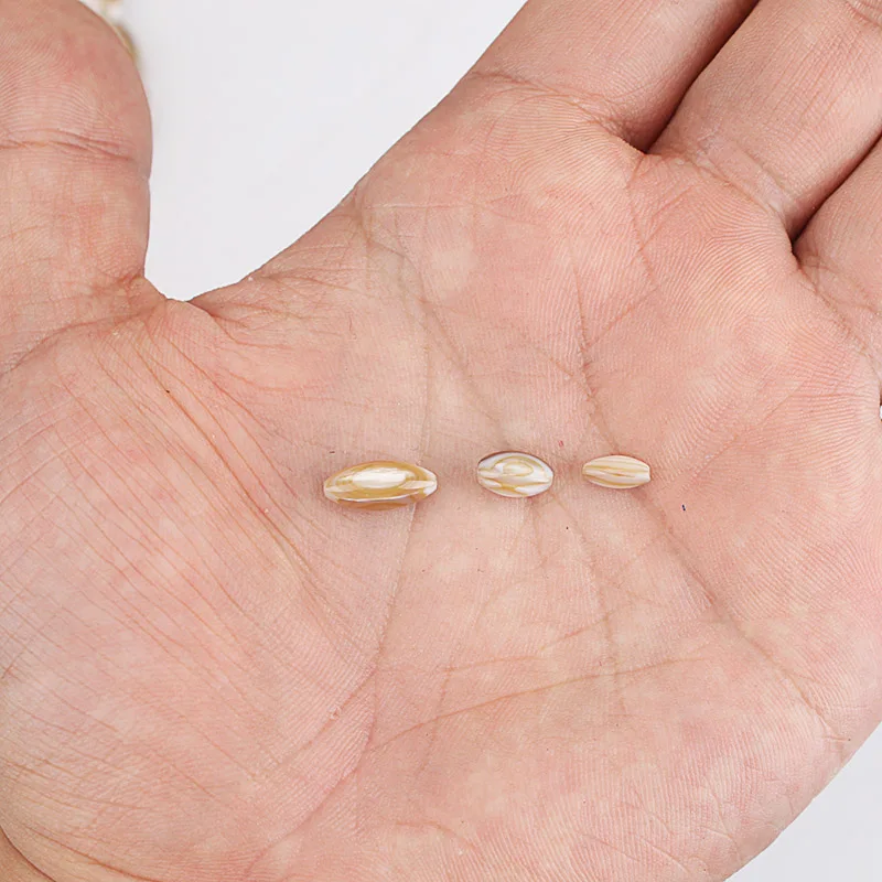 

Natural Shell Beads Rice Shape Brown Striped Trochus Shell Beads 4*7/5*8/6*12mm Fit DIY Necklace For Bracelet Jewelry Making