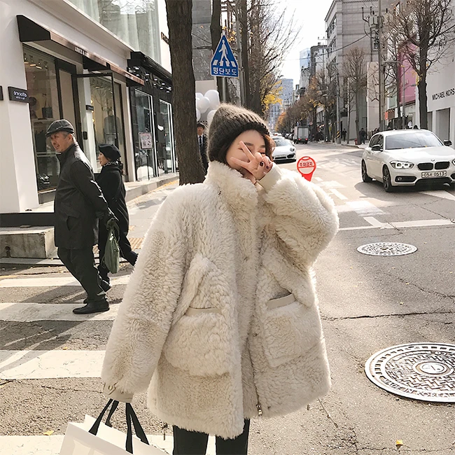 2020 Женская одежда зимняя верхняя пальто новая овечья шерсть плюшевое курчавое
