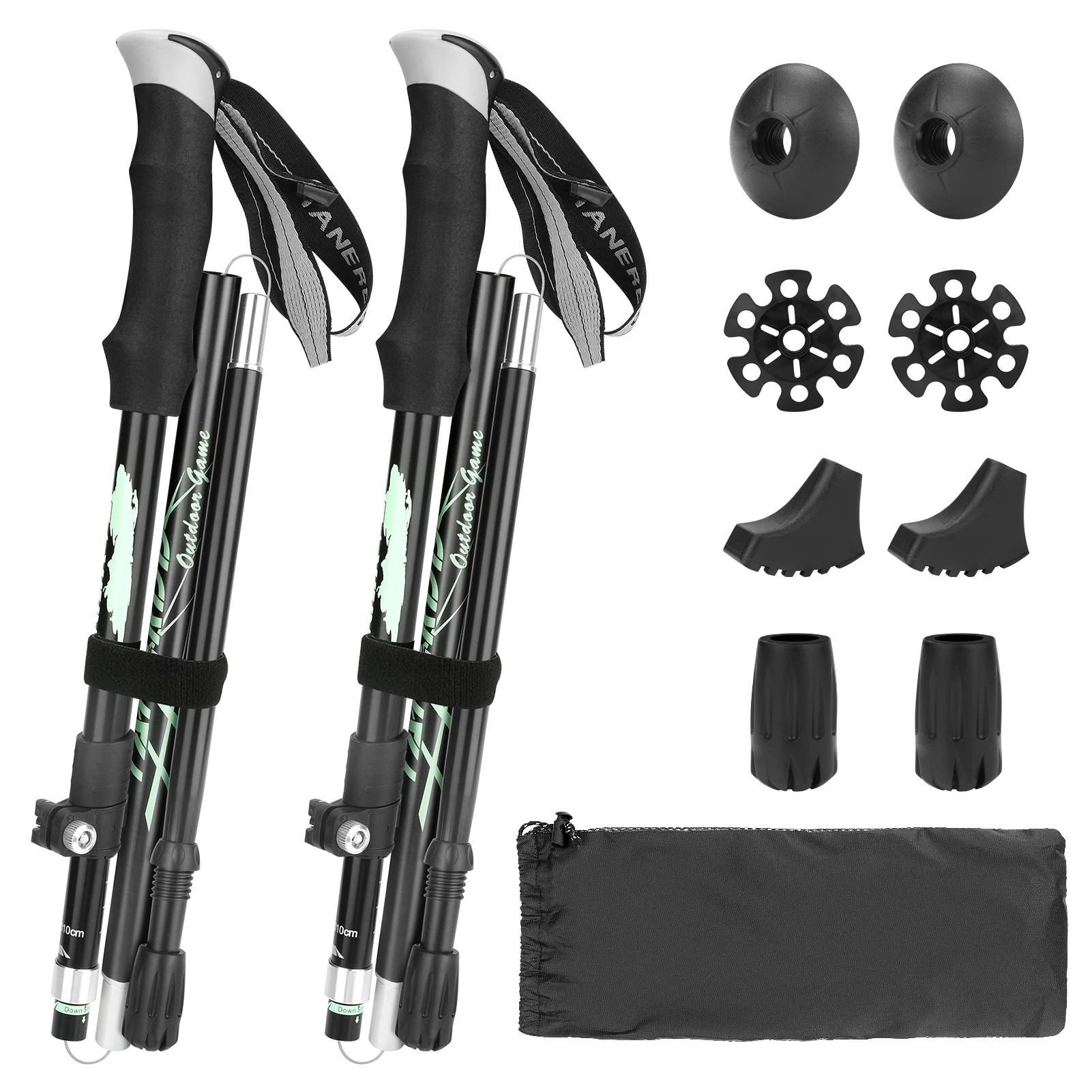 

2Pack Hiking Poles Collapsible Trekking Poles Aluminum Alloy Walking Sticks EVA Grip hiking poles carbon Telescopic Hiking Stick