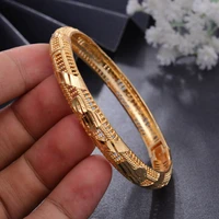 wando 1pcslot bangles dubai gold color bangles for women luck banglebracelet africa jewelry ethiopian middlle east bride gift