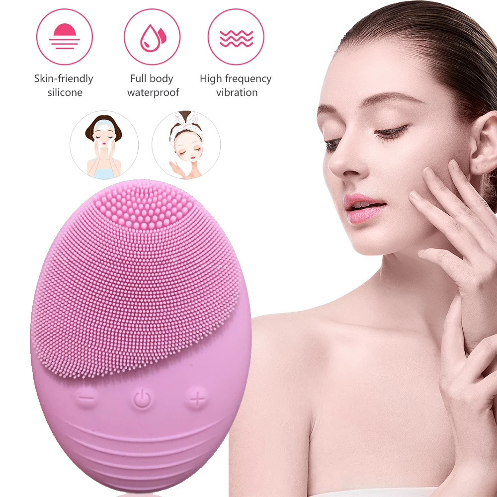 Электрическая Очищающая кисть для ухода за кожей Инструмент звуковая лица