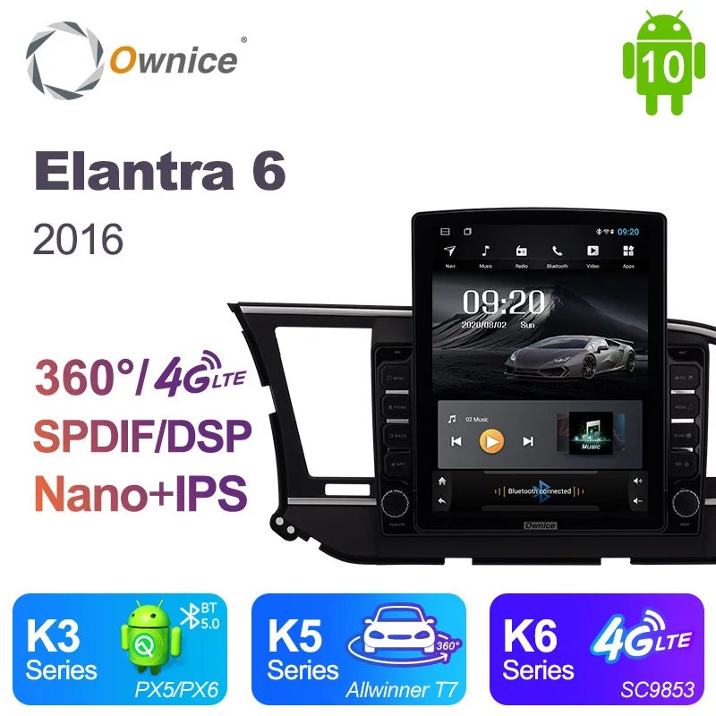 

Ownice Android 10,0 для Hyundai Elantra 6 2018 - 2020 автомобильное радио, автомобильное мультимедийное видео, аудио, GPS плеер, головное устройство 4G LTE DSP 360