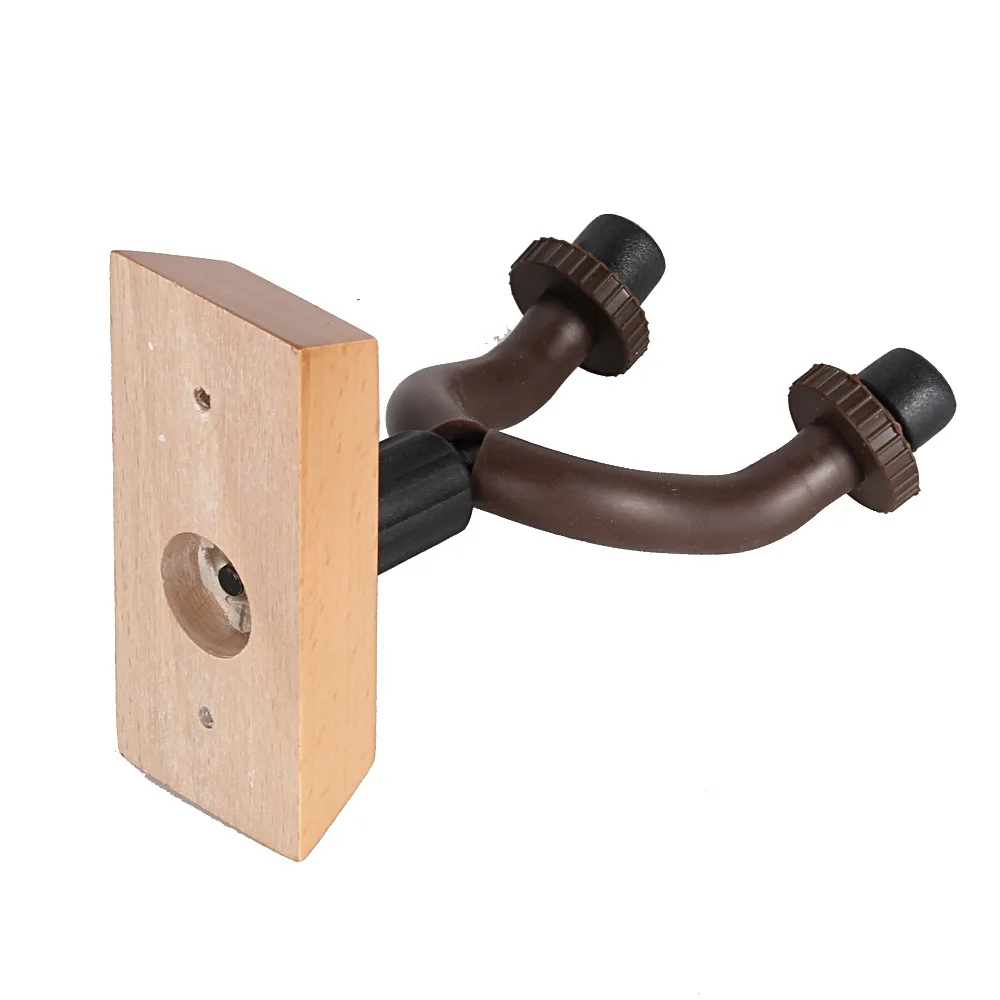 PUNK Acoustic Guitar Wall Mount Hanger Metal Holder Rack Hook W/ Rubber Sheath Wooden Base for Bass Vio | Дом и сад
