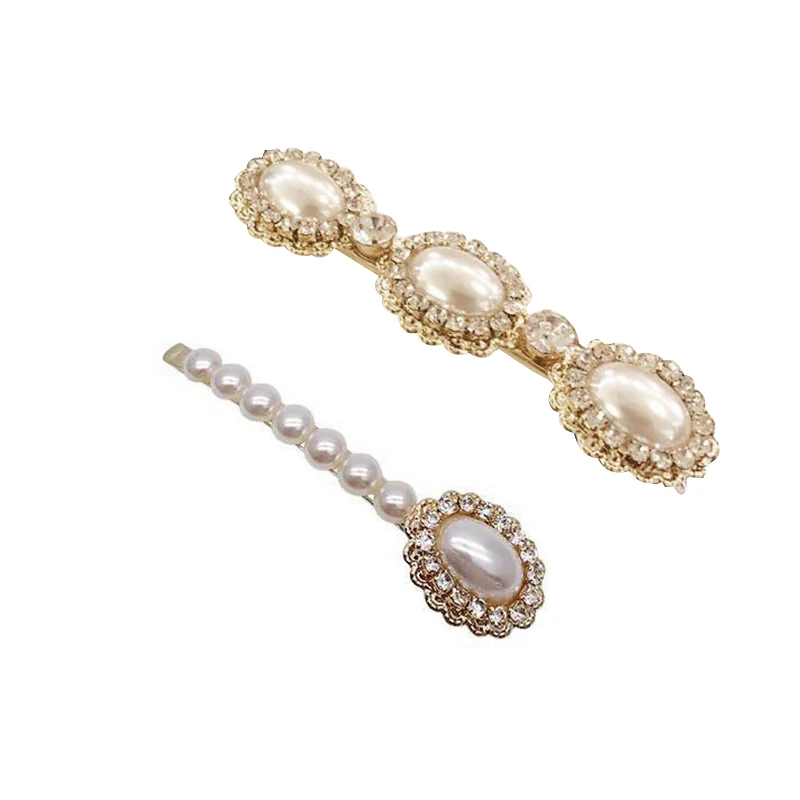 Корейская модная темпераментная знаменитая общественная личность Ветер Большой жемчужный край клип бэнг зажим в форме утиного клюва.