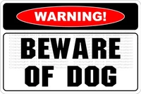 metal sign warning beware of dog
