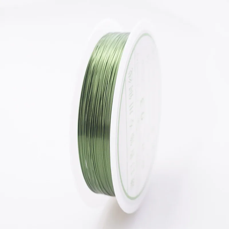 Green Четырехслойный разноцветный комбинезон серебро Медный провод для браслет Цепочки и ожерелья самодельные Украшения, Аксессуары 0,2/0,25/0,3/0,5/0,6/1,0 мм ремесло Бисер провода HK018 - Цвет: Green