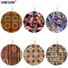 Украшения SOMESOOR 2021 SOMESOOR, новые изделия, цветы, растения, Африканский элемент, натуральные деревянные висячие серьги для женщин, подарки
