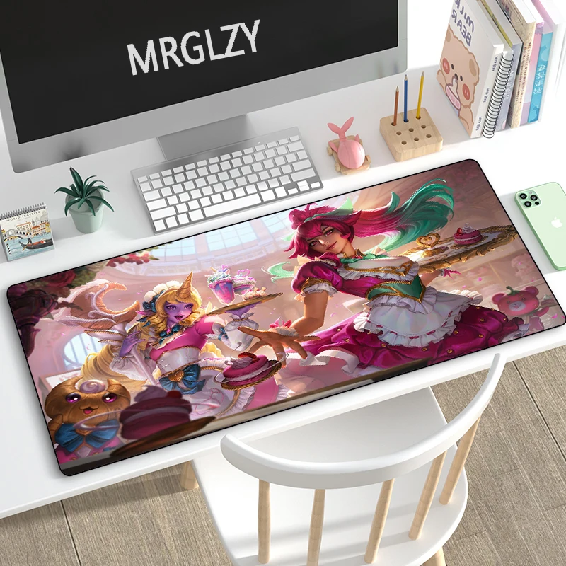 

League of Legends Rubber Game Accessories Mouse Pad Coffee Sweetheart Maid Keyboard Mousepads XXL Desk Mat for Laptop Gamer Pad