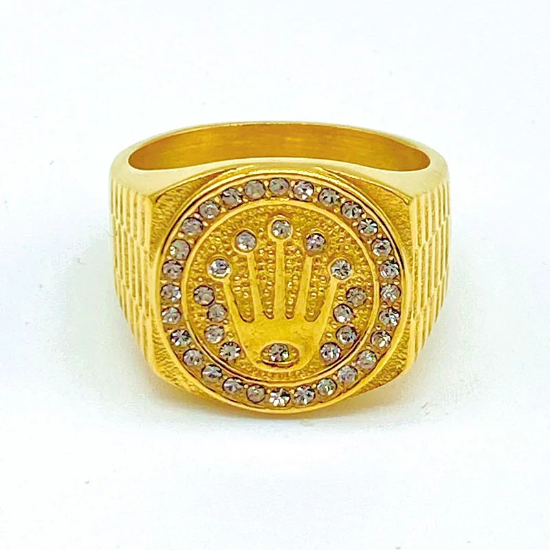 Новинка реперские кепки мужские Нержавеющая сталь широкое кольцо в стиле хип