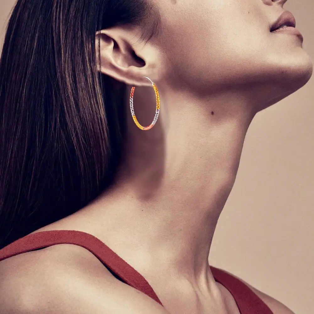 E Jewelry серьги-кольца из стерлингового серебра 925 пробы для женщин 18 К покрытые