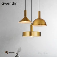 nordic gold pendant lights for dining room kitchen light fixtures modern hanging lamp loft decor industrial suspension luminaire