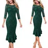 Vfemage женские элегантные винтажные цветочные кружева Pinup деловые повседневные Коктейльные Вечерние облегающие платья Русалка карандаш Sheaht 1219