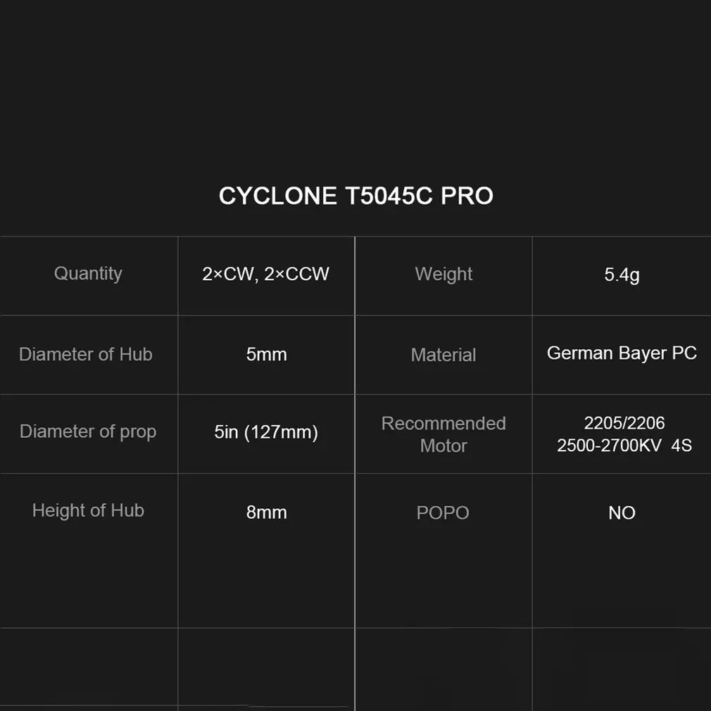 

10 Pairs DALPROP CYCLONE T5045C PRO 5045 3-Blade propeller for FPV Freestyle Drone Quadcopter Updated version Prop