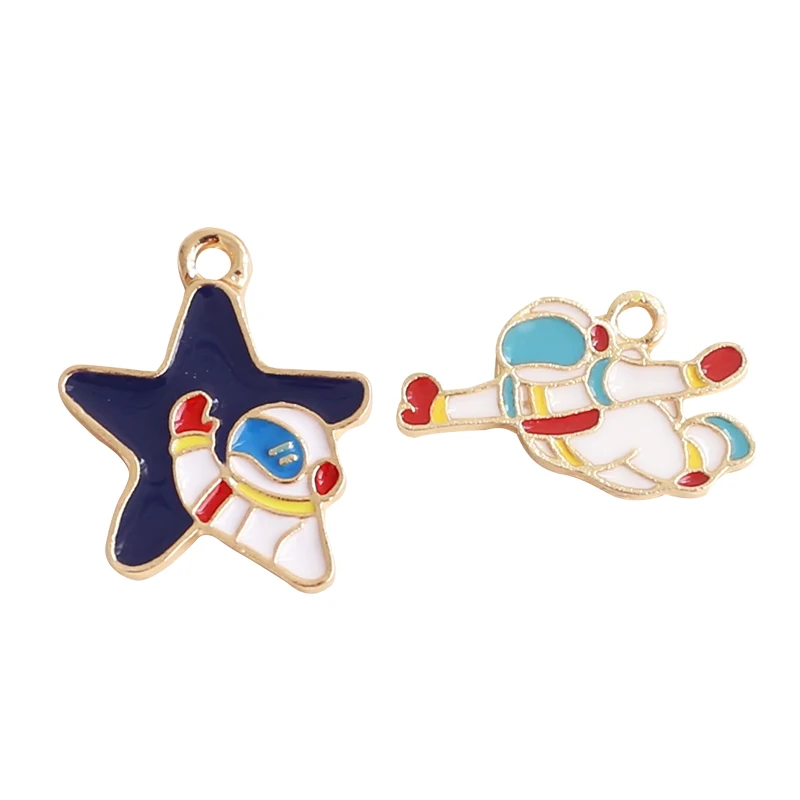 

Newly arrived 40pcs/lot Cartoons astronaut shape alloy drop oil charms diy jewelry earring/bracelet accessory