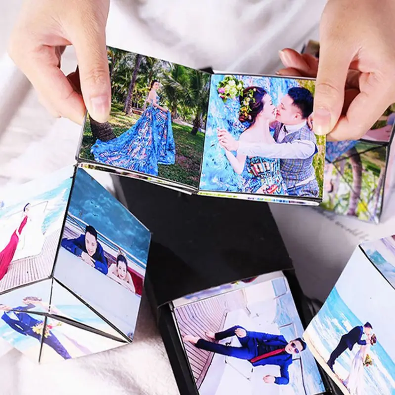 

Black Pops Up Explosion Box DIY Gift Box Photo Album Scrapbook Jump Book Birthday Wedding Surprise Present Creative Box