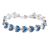 luxury bracelet 925 silver jewelry for women wedding bridal party gift accessories with zircon gemstone bracelets wholesale