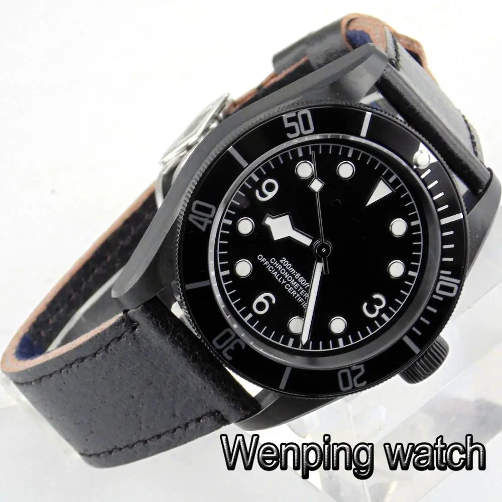 41 мм Corgeut мужские Роскошные Топ механические часы с сапфировым стеклом черный