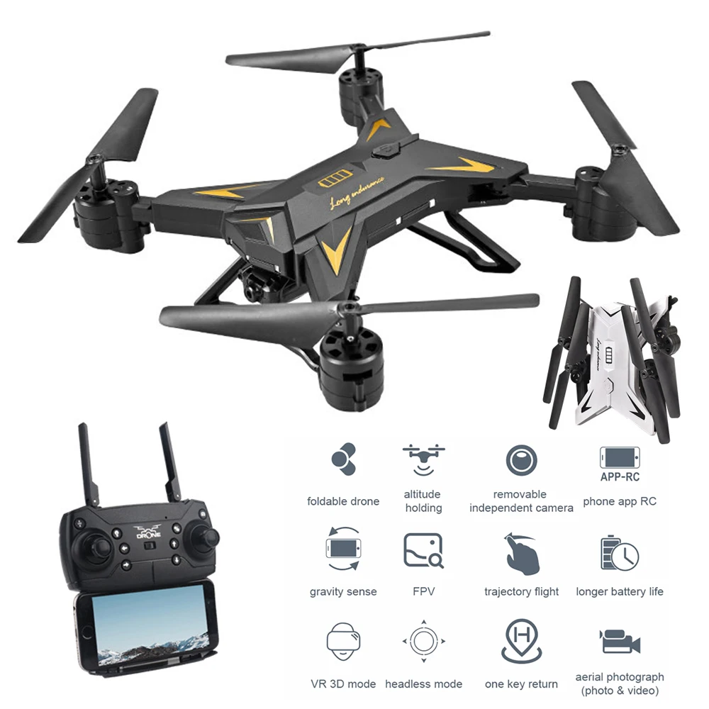 Wifi FPV RC вертолет Дрон с камерой Профессиональный складной Квадрокоптер с длительным сроком службы батареи Квадрокоптер игрушки для детей