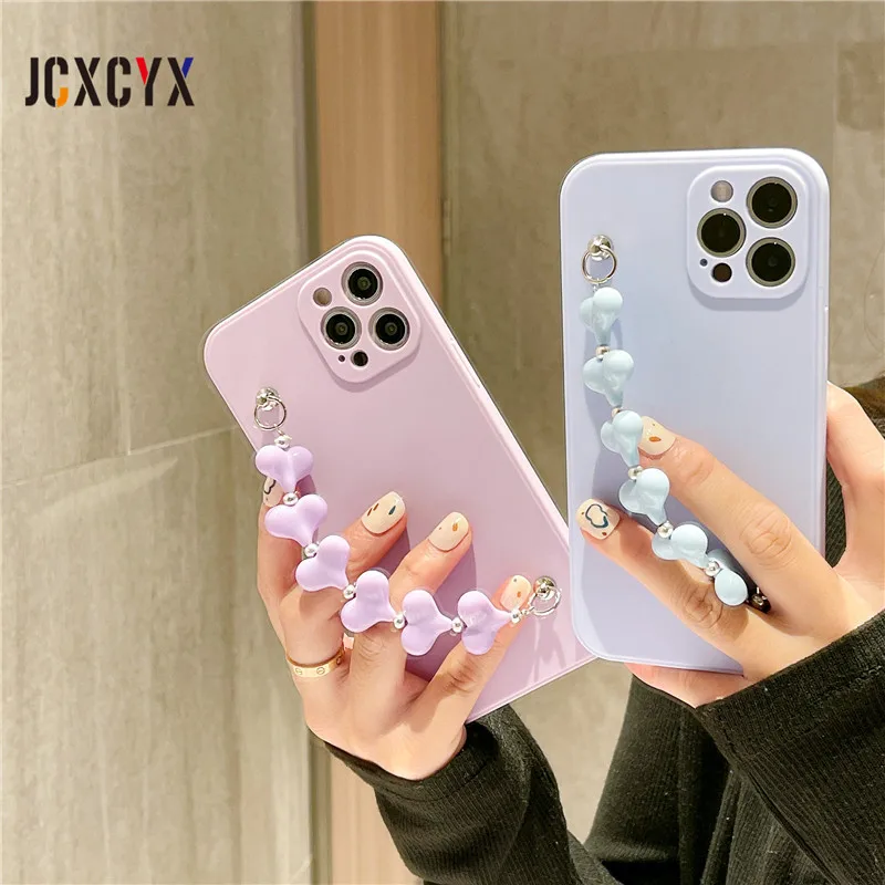 Милый 3D Браслет с надписью Love для защиты камеры чехол цепочкой телефона iphone 13 Pro Max