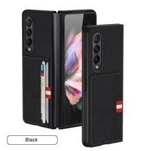 Anti-Slip Leather Card Holder Case for Samsung Galaxy Z Fold 3 5G Fold3 Anti-Sweat Mobile Phone Bag Cover