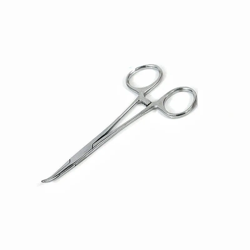 Гемостатический пинцет с изогнутой головкой 125 мм из нержавеющей стали