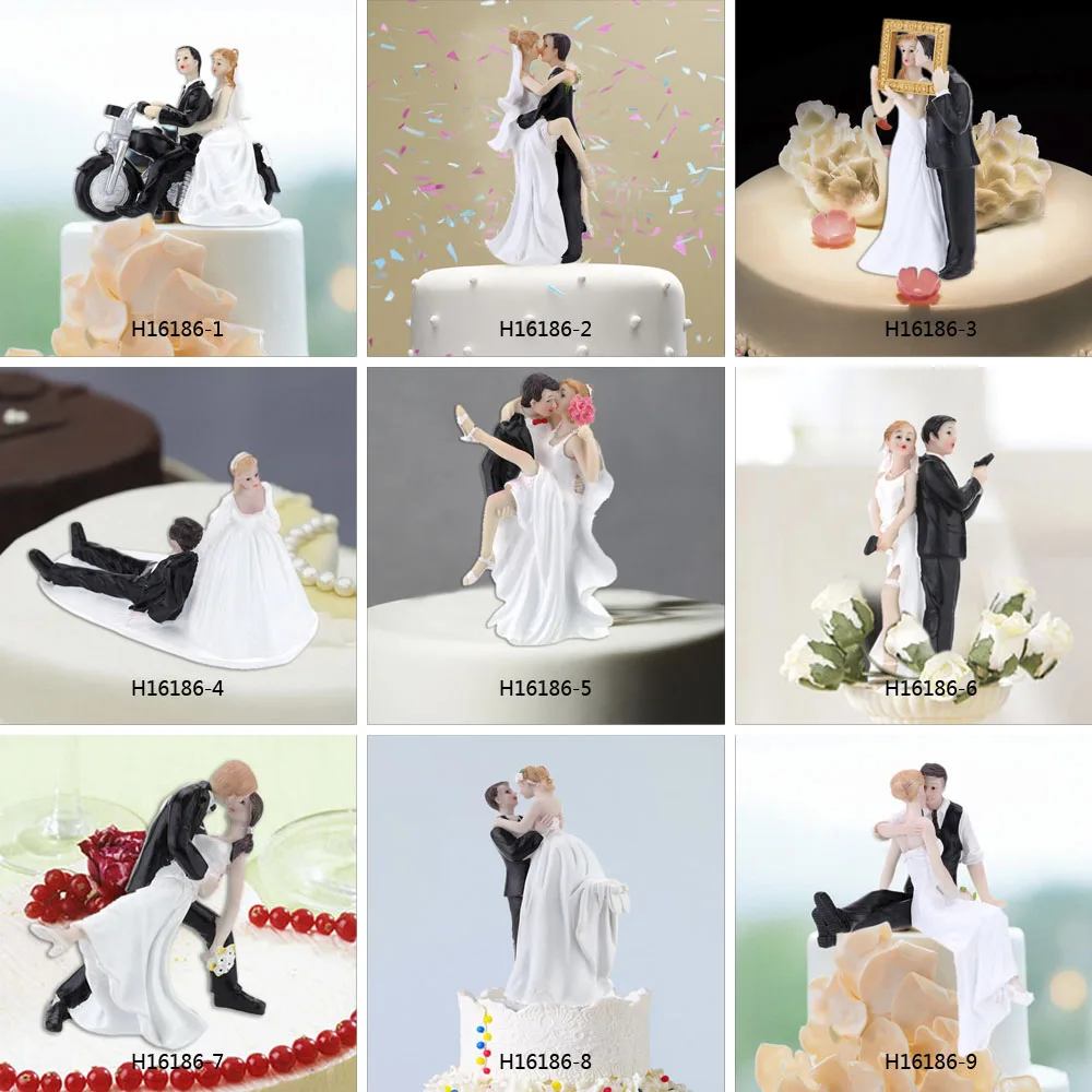 

High Quality Synthetic Resin Bride & Groom Wedding Cake Topper Romantic Wedding Party Decoration Adorable Figurine Craft Gift