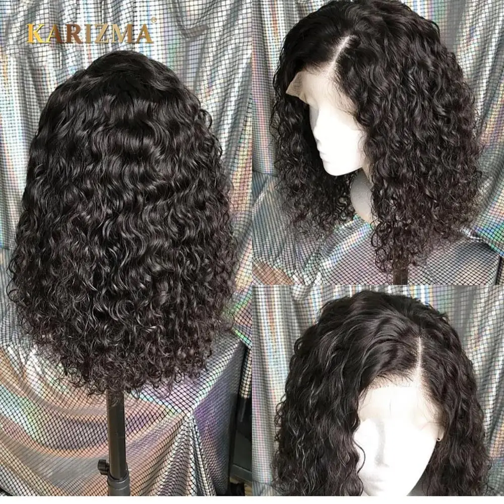 13X4 бразильские волосы боб парик с волосами младенца предварительно сорвал Karizma