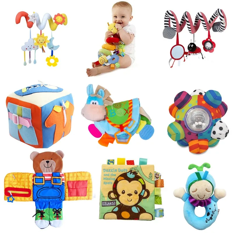 Детские игрушки 0 12 месяцев Плюшевые Развивающие погремушки для новорожденных