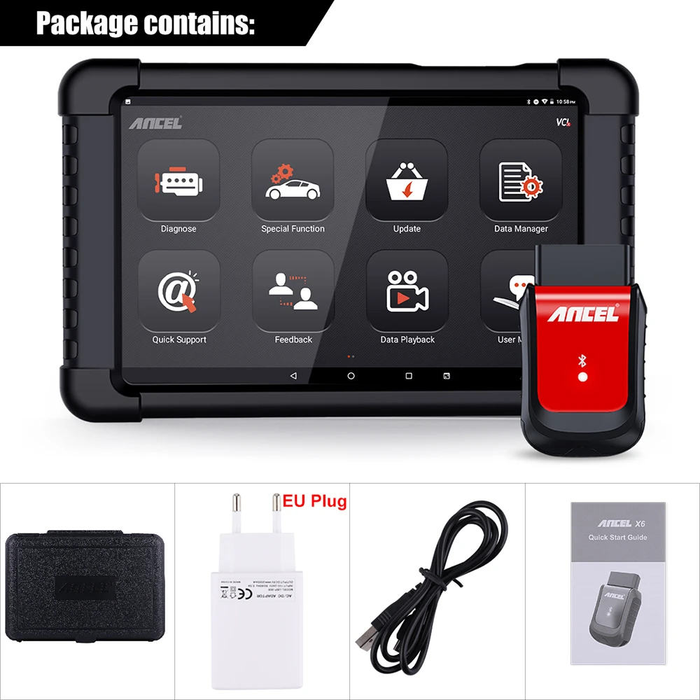 Ancel X6 Bluetooth и WiFi Профессиональный OBD2 сканер полная система DPF SAS ABS EPB сброс масла