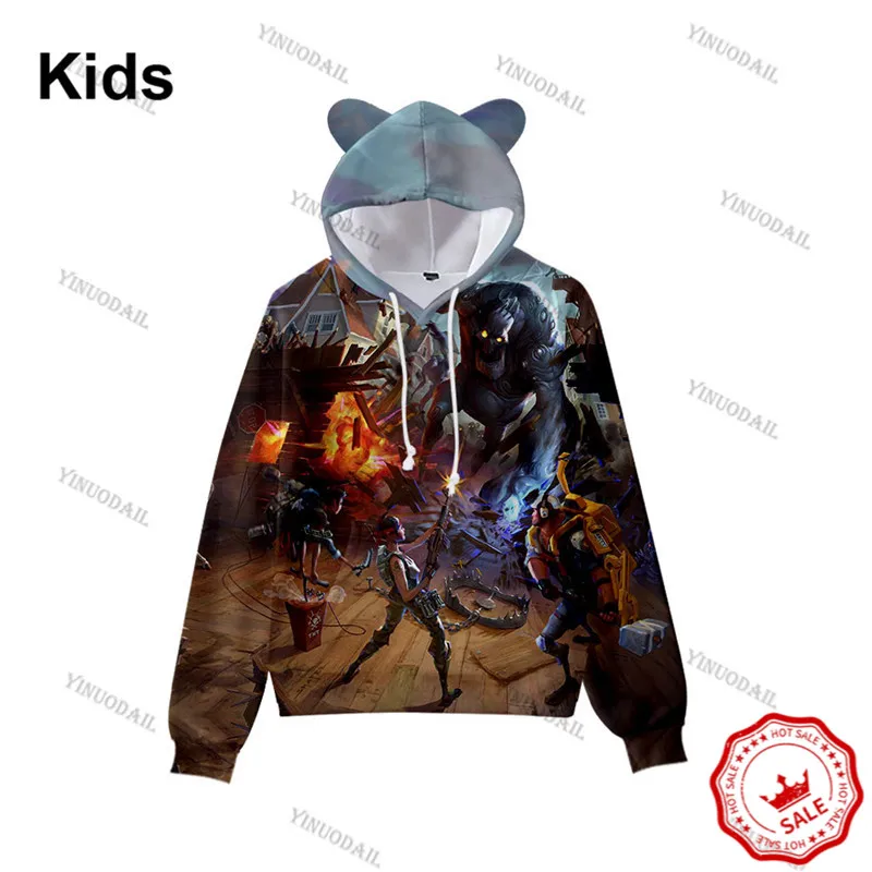 

Fortnite Battle Hero 3D Hoodie New Style Hooded Sweatshirts Men 3D Cartoon Cat Ear Streetwear Kids Clothes Plus Size