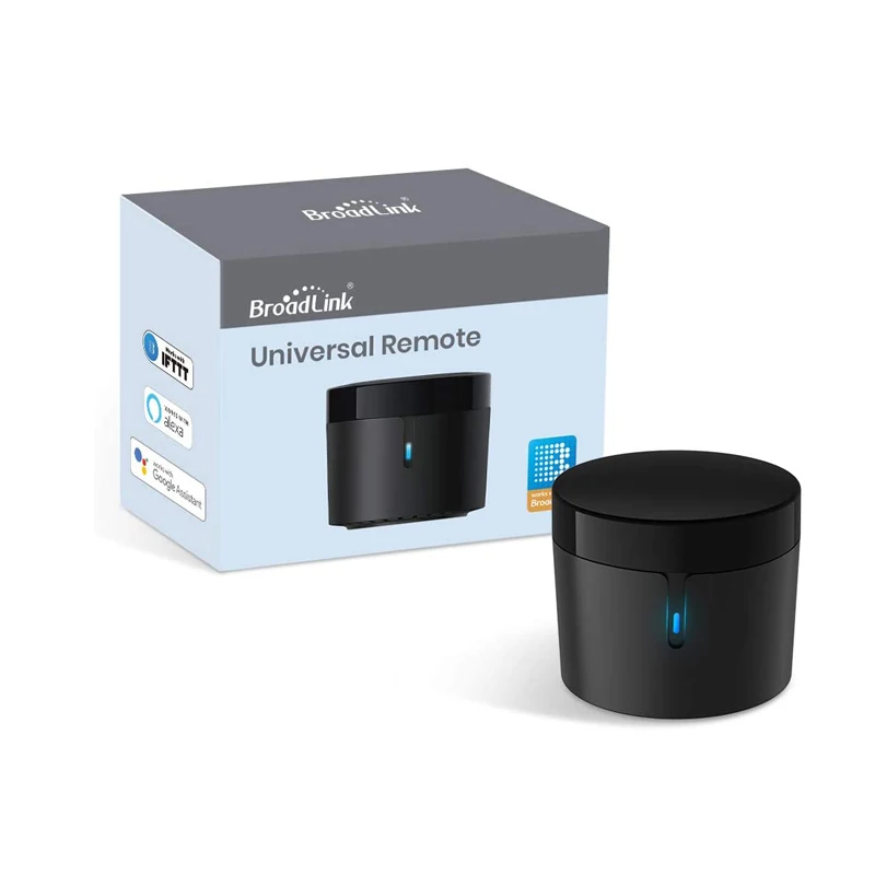 

Broadlink RM4 Mini Universal IR Remote Support Temperature Humidity Sensor HTS2, Smart Home WiFi Hub Work with Alexa Google Home