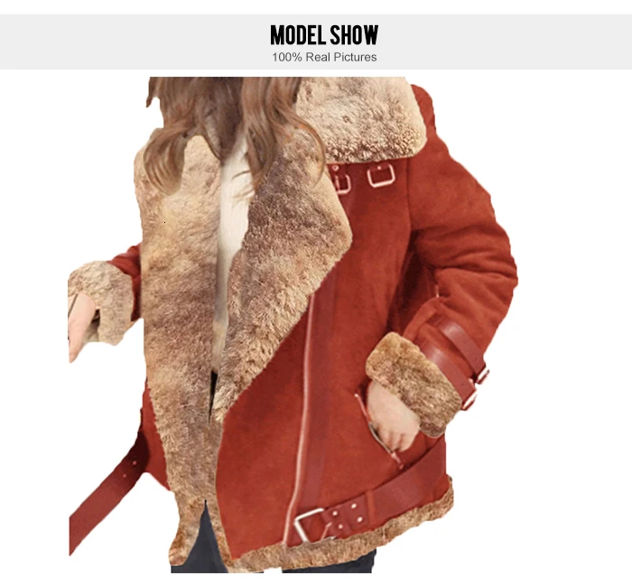 Women Suede Leather Jackets Female Faux Shearling Sheepskin Coats Autumn Winter Lambs Wool Short Motorcycle Coats Windbreaker
