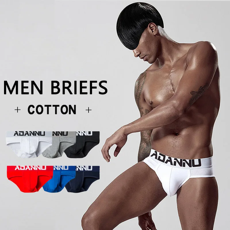 

4Pcs/Lot Sexy Underwear Men Briefs New Fashion Cotton Solid Man Underpants Cuecas Comfortable Breathable Shorts Male Panties