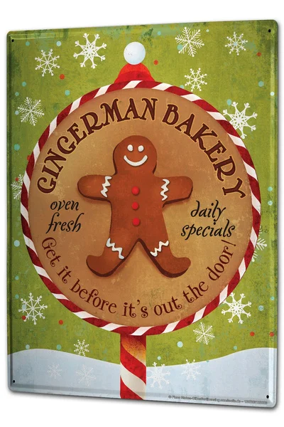 

Tin Sign Kitchen Bakery Gingerbread Man Coffee Bar Decoration Home Decor