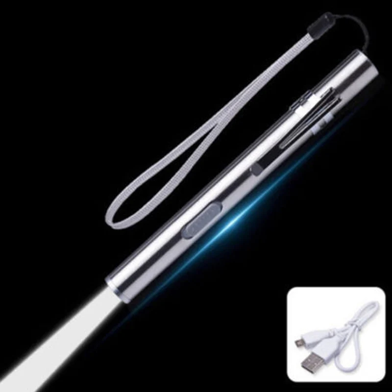 

LED Flashlight Pocket Mini Light KeyChain Pencil Torch LED USB Rechargeable Light Stainless Steel Waterproof Flash Light