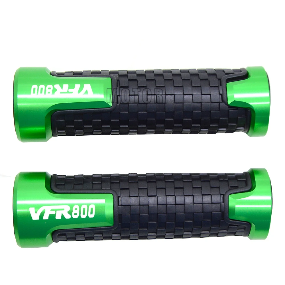 Green Для Honda VFR800/VFR800F/VFR 800 Fi/W1/VTEC универсальная 7/" 22 мм резиновая противоскользящая рукоятка для руля рукоятки на руль - Цвет: Green