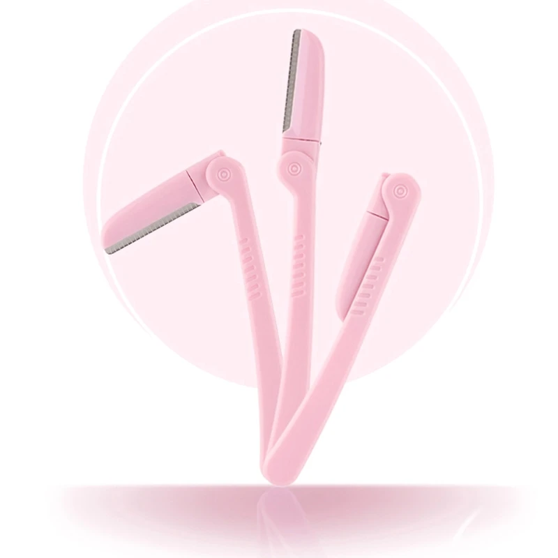 3 шт./компл. розовая Бритва для бровей складная нержавеющая сталь удаления волос