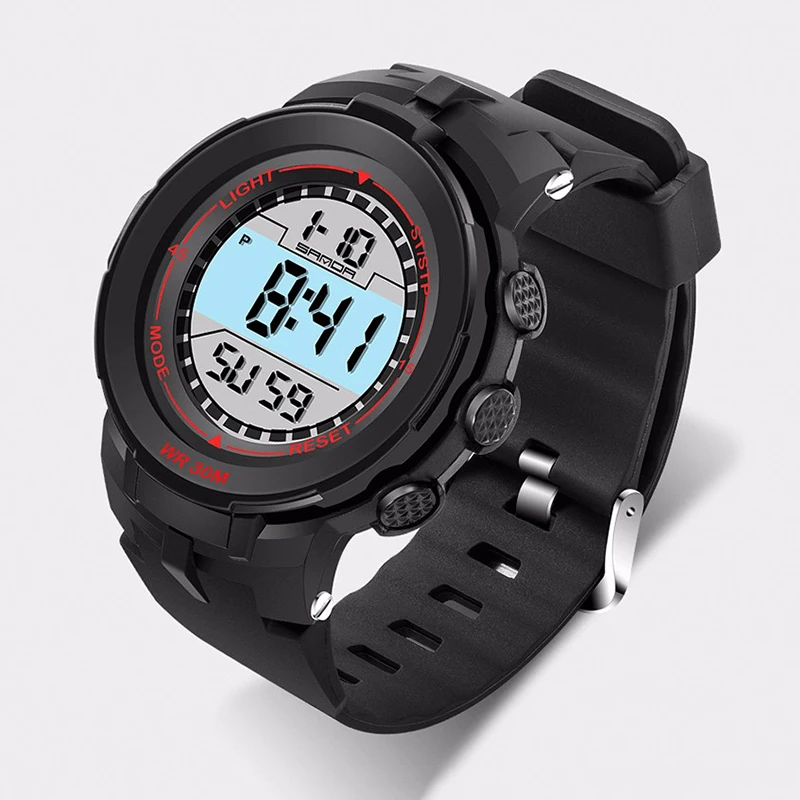SANDA водонепроницаемые мужские s часы Новая мода Повседневный светодиодный