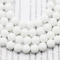 natural matte white glass stone beads round loose spacer beads for jewelry diy making accessories bracelet 15 4681012mm